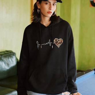 Pulse Heart Hoodie Black (Small) - Simply Special Invercargill