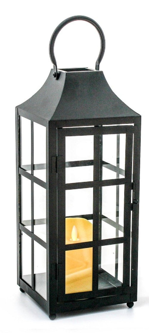Black Metal Lantern Incl Moving Wick Candle - Simply Special Invercargill
