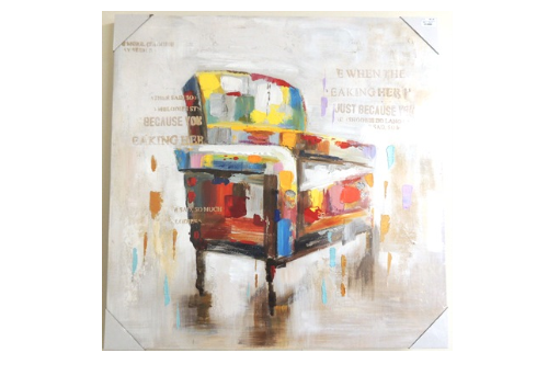 Comfy Chair Colourful Oil Canvas - Simply Special Invercargill