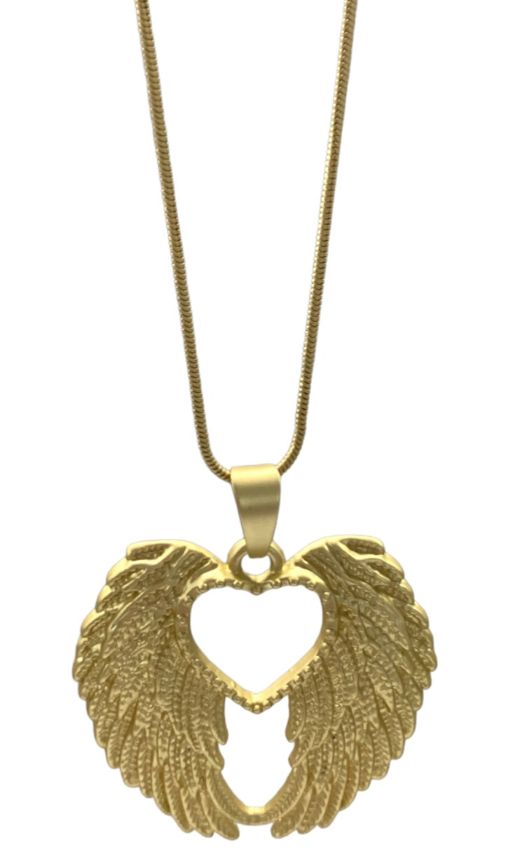 Angel Heart Wings Neckllace - Gold