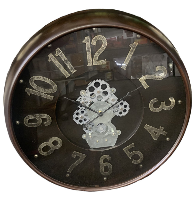 Large Wall Clock with Cogs