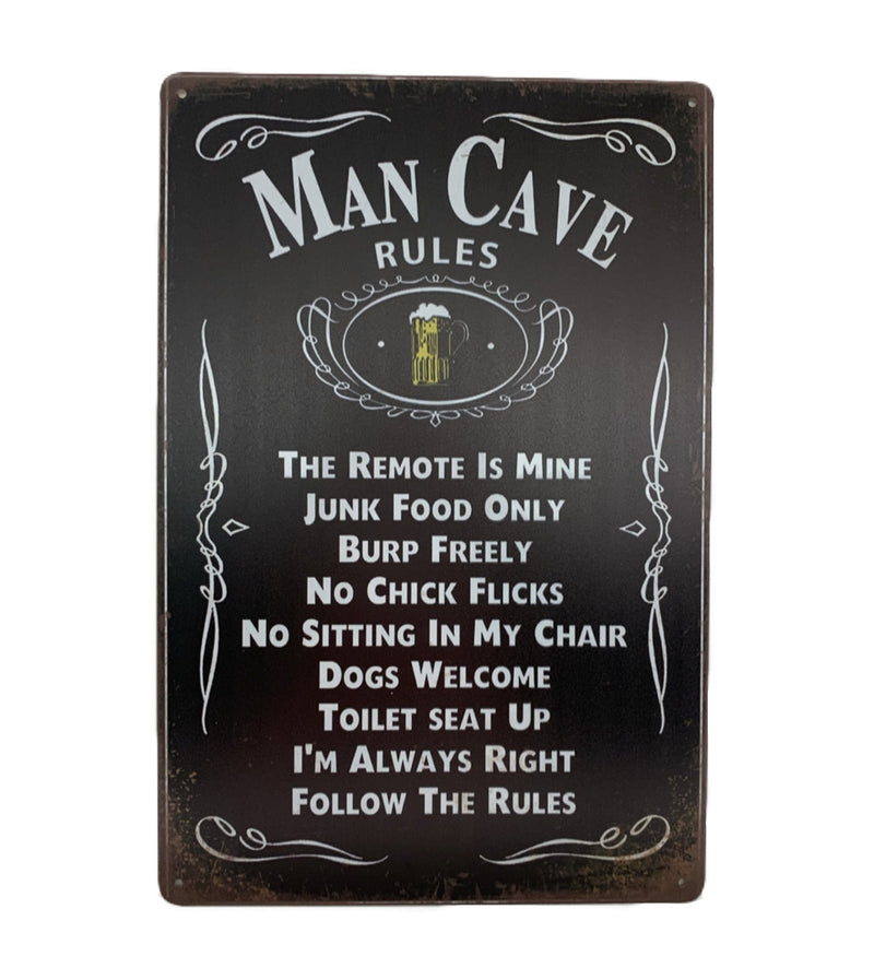 Man Cave Rules - Tin Sign