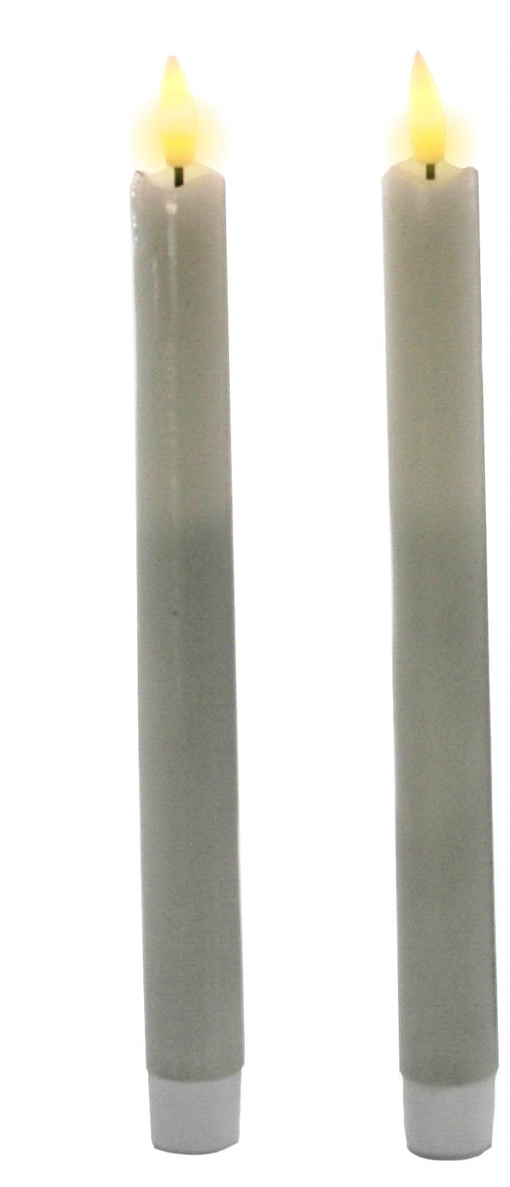 Bullet Wick Tapered Candles - White Set of 2
