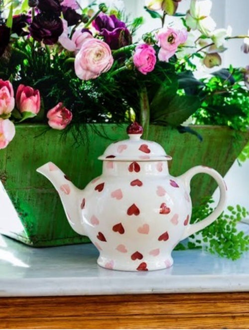 Emma Bridgewater Pink Hearts 4 Mug Teapot