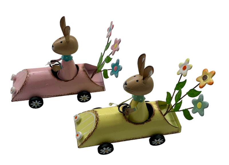 Eater Tin Car Bunny- Asst