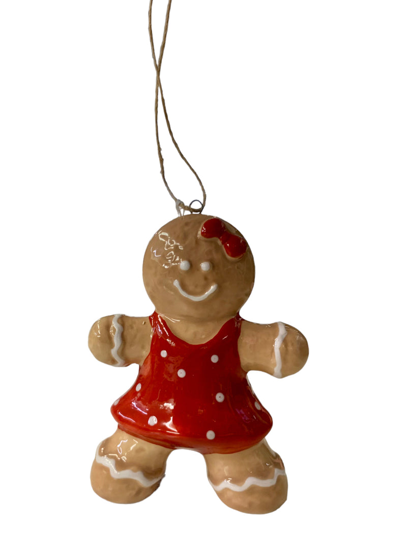 Tree Hanger Ceramic - Gingerbread Girl