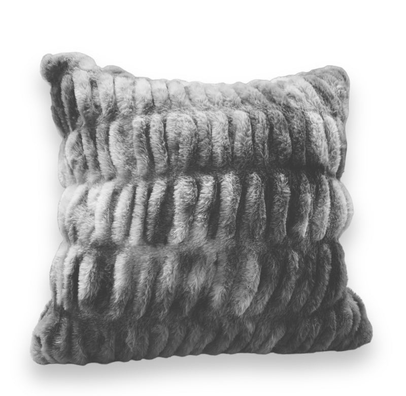 Faux Fur Ribbed Cushion