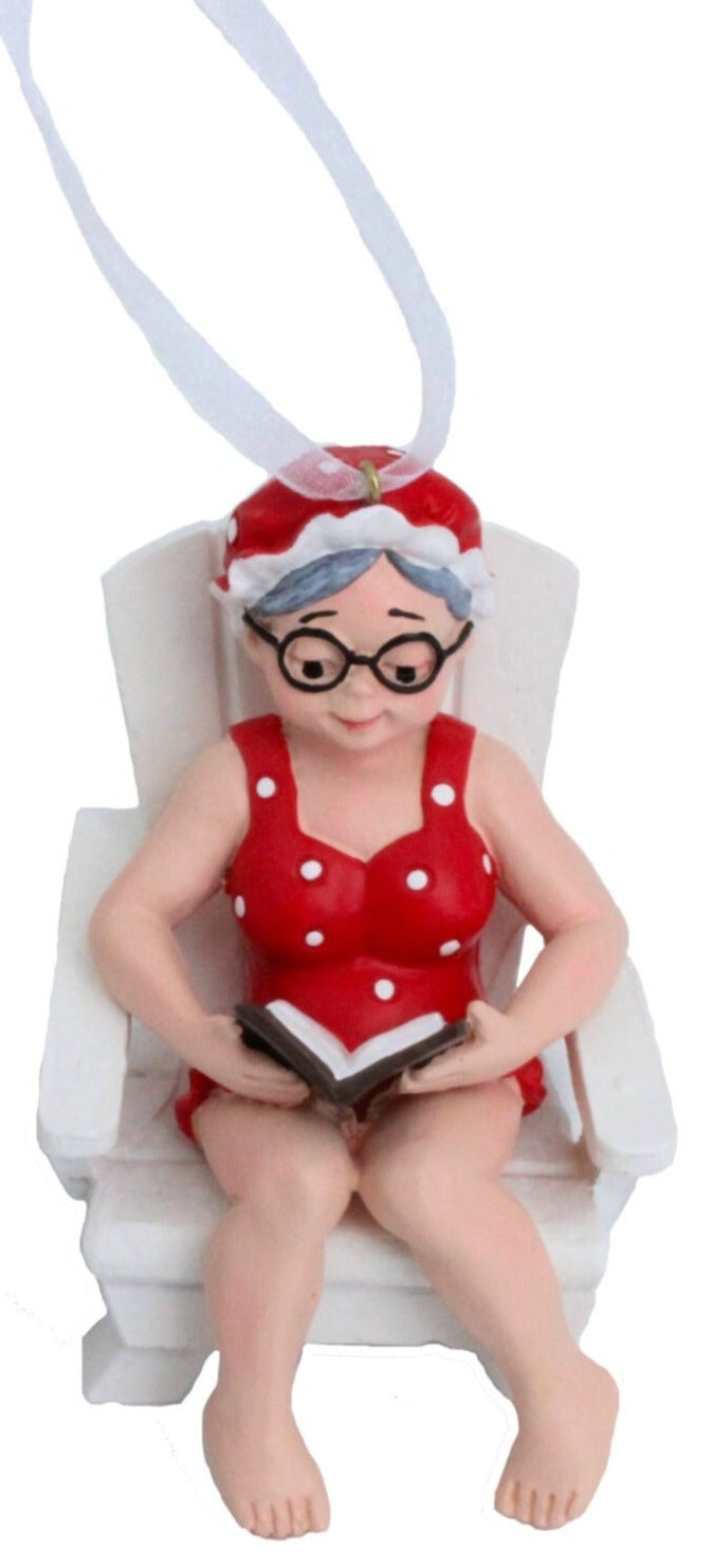 Mrs Claus on a deck chair