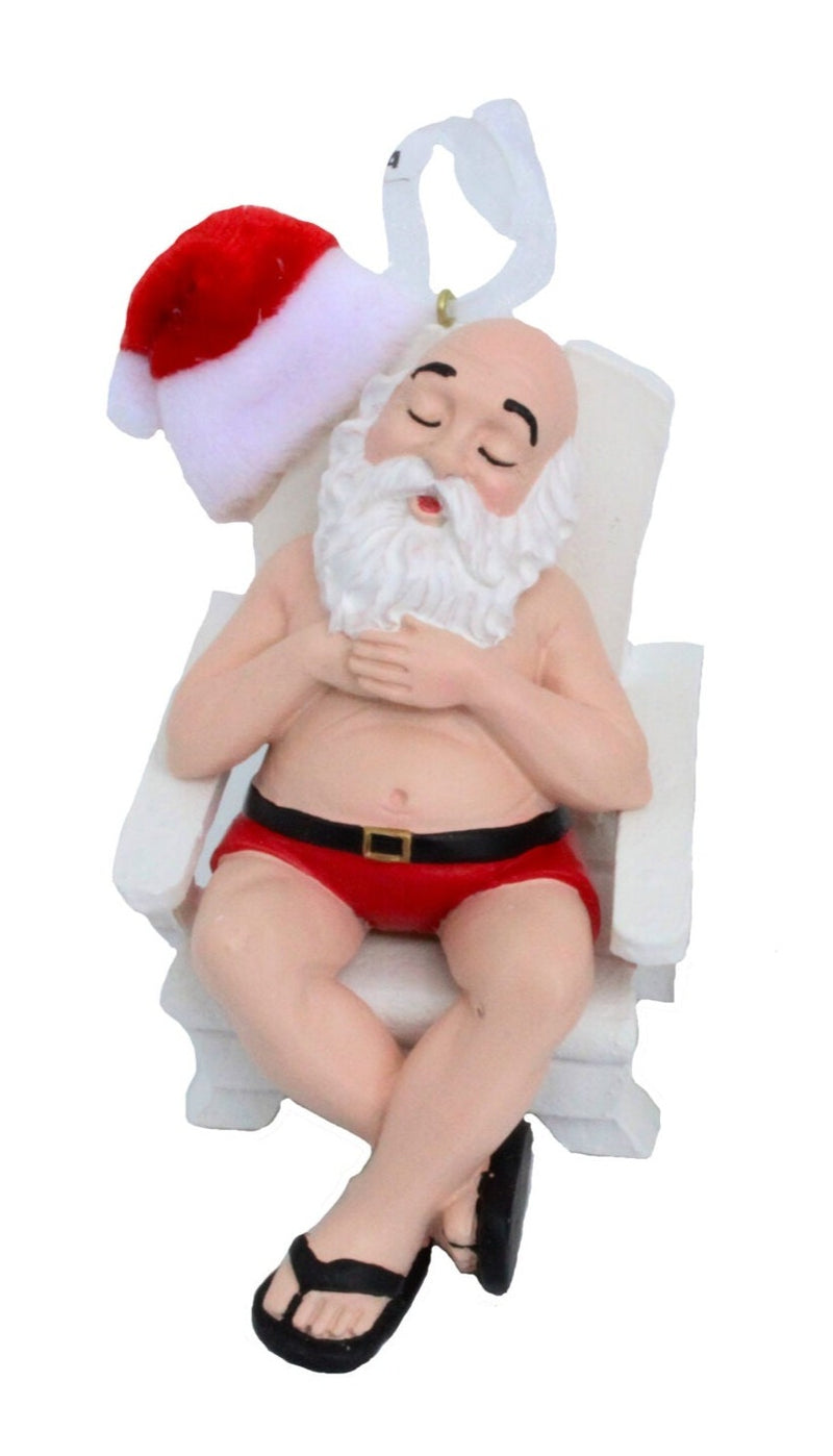 Santa on a deck chair