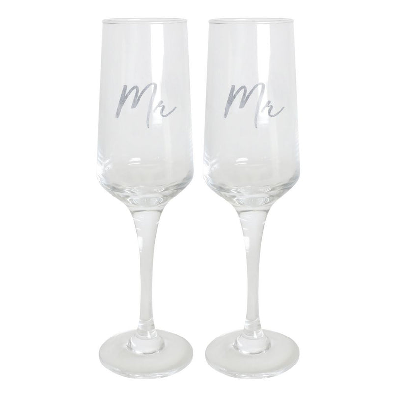 Mr & Mr Champagne Flutes - Simply Special Invercargill