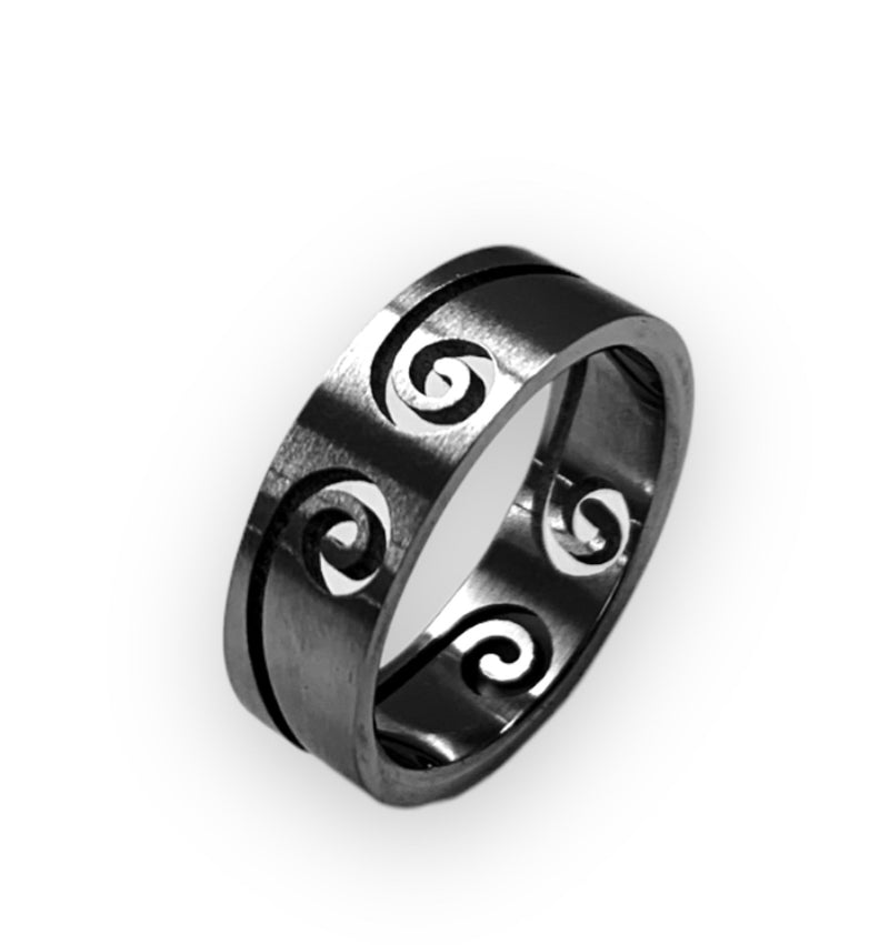 Men's Stainless Steel Ring- Spiral