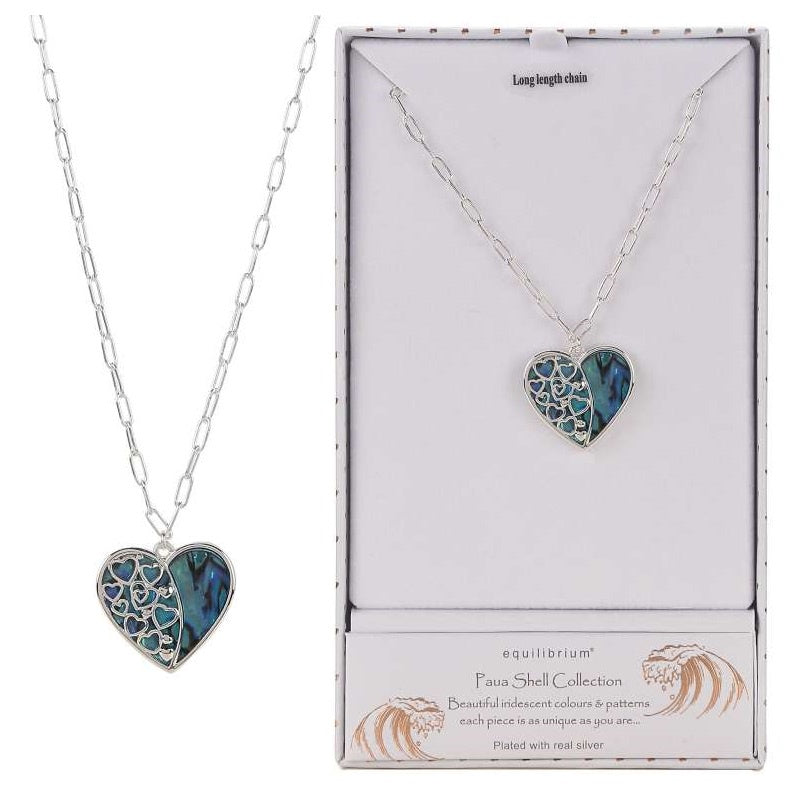 Paua Shell Heart Necklace