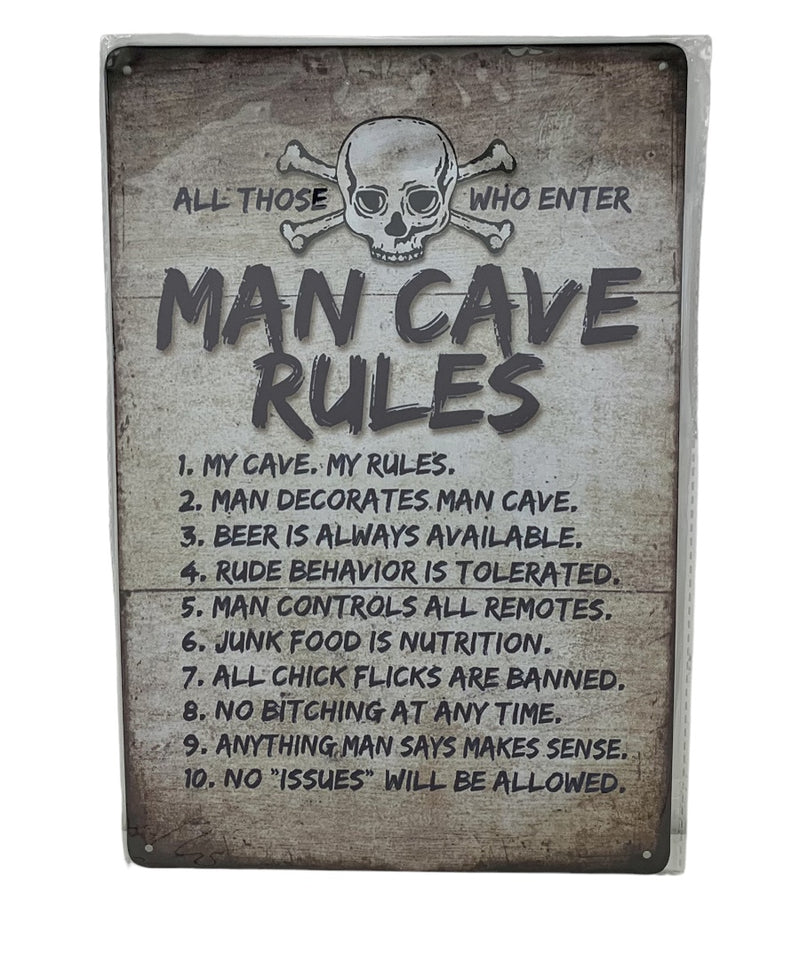 Man Cave Rules- Tin Sign
