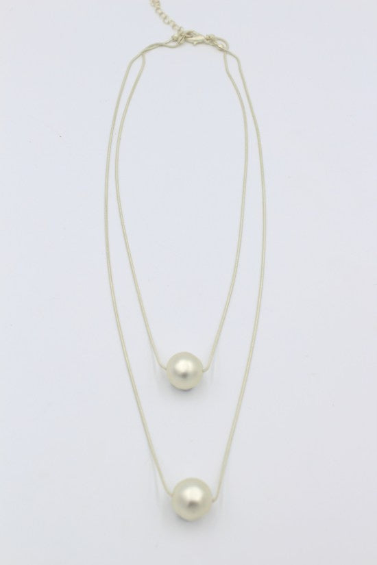 Twin Orb Gold Necklace