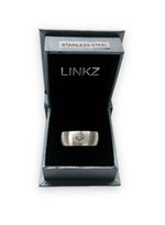 Men's Ring Stainless Steel- Brush/Plain with Jewel