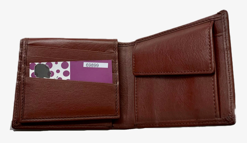 Masala Brown Leather Wallet Black Line