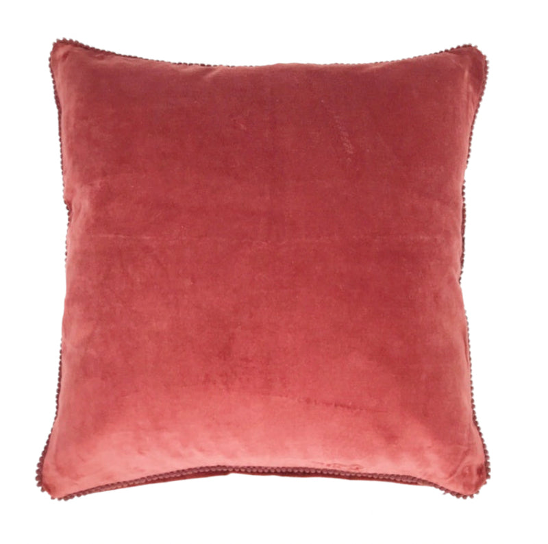 Cushion Velvet Red Lace - Simply Special Invercargill