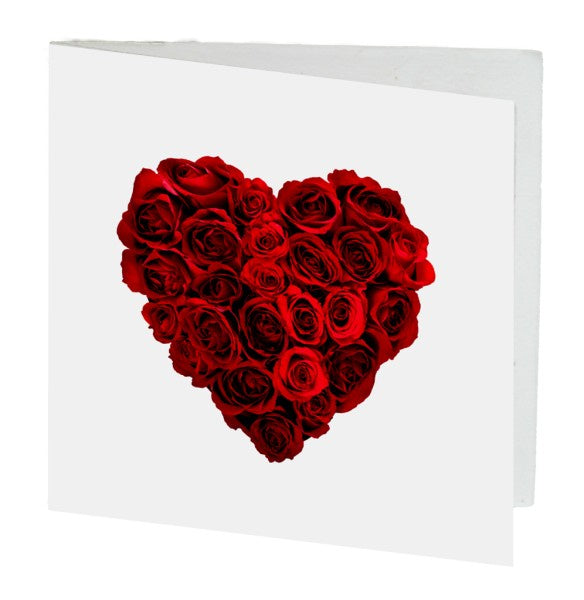 Card Red Roses Heart 7cm